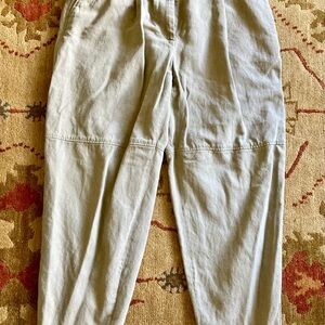 Brunello Cucinelli tan linen/cotton barrel Chinos M women’s excellent condition